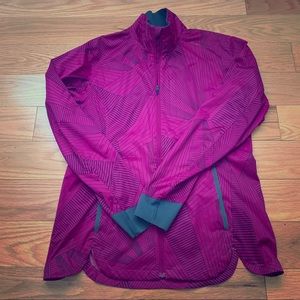 Brooks magenta run happy jacket